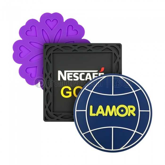 ▷ Posavasos Microinyectados en PVC / 2D / 3D con tu Logo (Caucho)